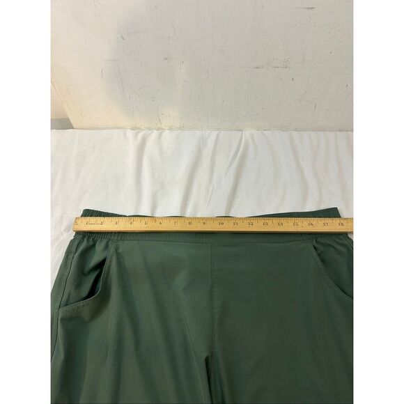 Eddie Bauer Traveler womens large ankle pants green pants packable zipper pocket - Picture 6 of 7